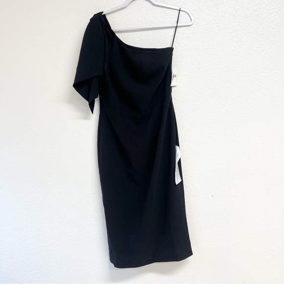Dress The Population Tiffany One-Shoulder Midi Dress in Black Size Medium NWT - Picture 7 of 16